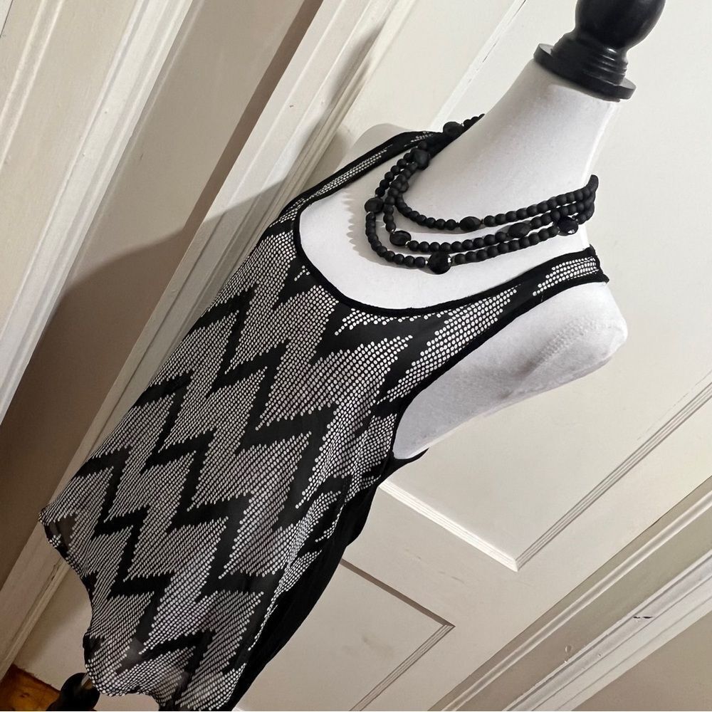 Bella D. Sheer Front Racer back Tank Women's Medium